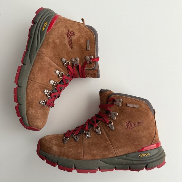 Danner Mountain 600 Waterproof Suede 4.5 Brown Red Lightweight Hiking Boots 7.5 - Picture 1 of 10